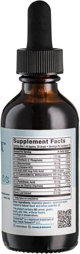Maxi Health Raspberry Liquid Vitamin B Complex - Supplement with Vitamin B12 - Sublingual B Drops for Kids with B1 B2 B3 B5 B6 Biotin Folic Acid - for Energy & Brain Function 2 fl. oz. w/Red Pillbox