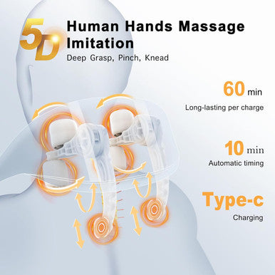 Mini Shiatsu Neck Massager With Heat, Cordless Electric Neck Shoulder Back Massager Kneading Massage Pillow For Pain Relief Deep Tissue, Gifts For Men Women Mom Dad