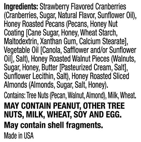 Salad Pizazz! Dried Strawberry Flavored Cranberries & Honey Roasted Pecans, Walnuts & Almonds Salad Topper - 3.75 Ounce (Pack of 12)