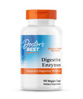 Doctor's Best Digestive Enzymes Supplement for Women & Men - Supports Gut Health, Digestion, & Overall Wellness, Formulated with Amylase, Super Enzyme Blend for Food Break Down Non GMO - 90 Veg Caps