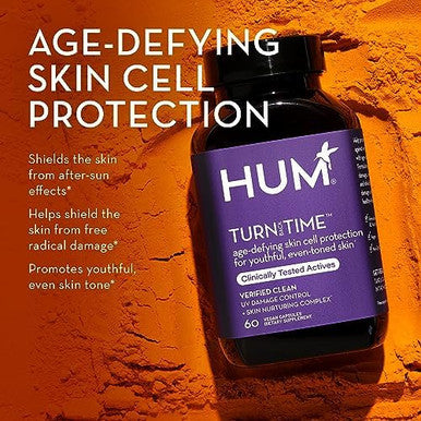Hum Turn Back Time Supplement For Youthful Skin With Tumeric Green Tea Polyphenols & Lutein Skin Anti Aging Capsules For Even Tone (60Count)