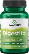 Swanson Digestitol - Natural Digestive Health Support Featuring Digestive Enzymes and BioPerine - Supports Increased Nutrient Absorption & Overall Wellness - (60 Capsules)