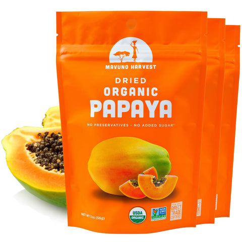 Mavuno Harvest Organic Dried Fruit Variety Pack | Dried Mango, Papaya, Pineapple, Banana, Jackfruit, & Tropical Mix | Healthy, Vegan, No Sugar Added, Non GMO Snacks for Kids & Adults | 2 Ounce, 6 Pack