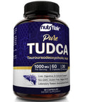 NutriFlair Pure TUDCA 1000mg, 60 Capsules - Premium Quality Tauroursodeoxycholic Bile Salts - Liver, Kidney, Gallbladder Support, Detox, Cleanse - Non-GMO,
