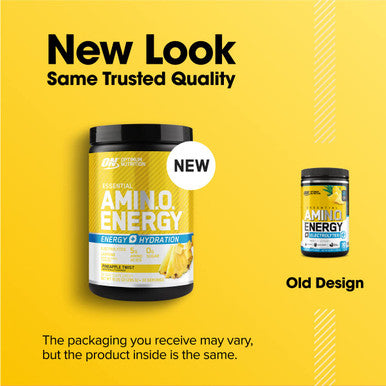 Optimum Nutrition (On) Amino Energy Plus Electrolytes Powder - Pre Workout Bcaas Amino Acids Keto Friendly Anytime Energy Powder - Pineapple Twist 285 G 30 Servings