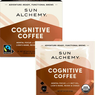 Terrasoul Superfoods Sun Alchemy Cognitive Coffee with Organic MCT Oil Fair-Trade Coffee Lion s Mane Reishi & Chaga - 10 Sachets