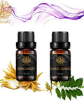 Aromatherapy Ylang Ylang Essential Oil Set for Diffuser, 100% Pure Bergamot Essential Oil Kit for Humidifier, 2x10ml Therapeutic Grade Begarmot Essential Oils Set - Ylang Ylang & Bergamot Oil for Home