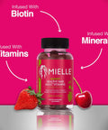 Mielle Organics Adult Healthy Hair Formula Gummy Vitamins with Biotin, 60 Count