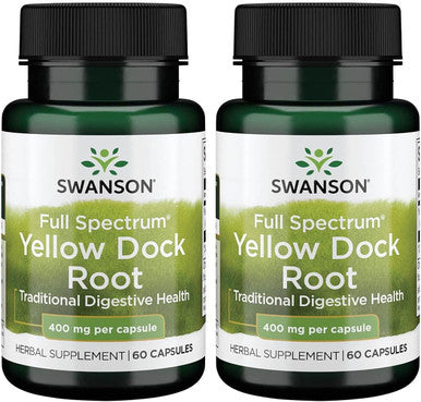 Swanson Full Spectrum Yellow Dock Root 400 Milligrams 60 Capsules (2 Pack)