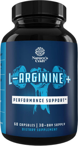 Natures Craft Pre Workout Nitric Oxide Supplement - Extra Strength L Arginine L Citrulline Supplement with Beta Alanine Nitric Oxide Booster for Enhanced Performance Strength Vascularity and Muscle Recovery