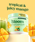 Bloom Nutrition Superfood Greens Powder Digestive Enzymes with Probiotics and Prebiotics Gut Health Bloating Relief for Women Chlorella Green Juice Mix with Beet Root Powder 30 SVG Mango