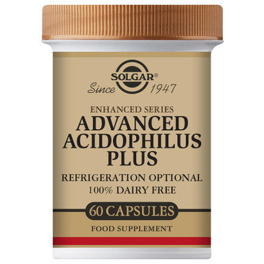 Solgar Advanced Acidophilus Plus 60 Vegetable Capsules - Supports Healthy Intestinal Flora - 500 Million Microorganisms Per Serving - Gluten & Dairy Free - Vegetarian - 60 Servings