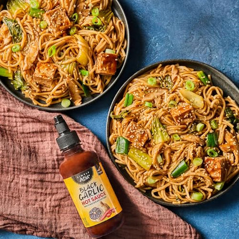 Simply Asia Hot Sauce, Black Garlic, Sweet and Savory Heat Made with Red Pepper and Black Garlic for Noodles, Rice, Stir-Fry, Wings, Yakitori, Chicken, Beef, Veggies, and More, 8 fl oz