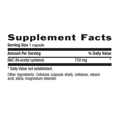 Country Life - Nac (N-Acetyl Cysteine) 750 Mg - 60 Vegetarian Capsules