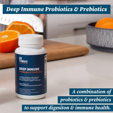 Dr. Tobias Probiotics 30 Billion Deep Immune with Prebiotics for Digestion Gut Health