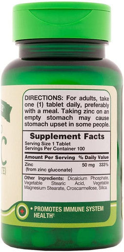 Nature's Truth Zinc 50 mg Chelated Supplements, 100 Count (Pack of 3)