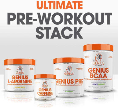 Genius L Arginine Powder Fermented LArginine Nitric Oxide Supplement Natural Muscle Builder NO Booster for Healthy Blood Pressure Protein Synthesis and Strength Building Lemon 30 Sv
