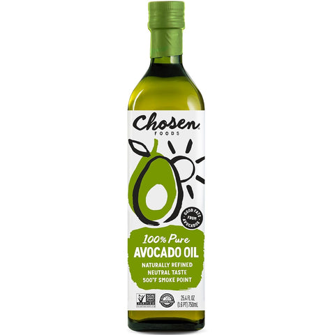 Chosen Foods 100% Pure Avocado Oil, Keto Diet Friendly, Kosher Oil for Baking, High-Heat Cooking, Frying, Homemade Sauces, Dressings and Marinades (1 liter)