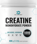 Deal Supplement Creatine Monohydrate Powder 600 Grams (1.32lb) Unflavored | Pure | Micronized Creatine Powder 5000mg(5g) Per Serving 4 Month Supply Vegan | Keto Non-GMO No Filler No Additives - 120 Servings