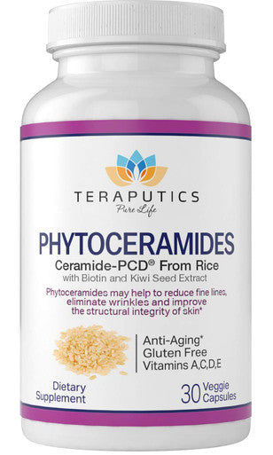 Phytoceramides Ceramide-Pcd Made From Rice - W/ Biotin And Kiwi Seed - Non Gmo Gluten Free Hair Skin And Nails Vitamin, Reduce