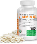 Bronson Vitamin D3 10,000 IU (250 mcg) 1 Year Supply for Immune Support, Healthy Muscle Function & Bone Health, High Potency Organic Non-GMO Vitamin D Supplement, 360 Tablets