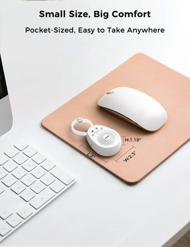 Foxfine Portable Sound Machine Travel White Noise Machine With 30 Soothing Sounds Timer & Memory For Sleeping Baby Adults White