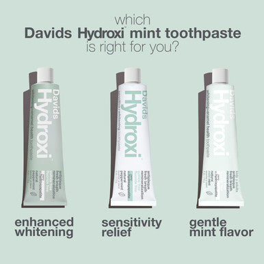Davids Hydroxi Fluoride Free Nano Hydroxyapatite Toothpaste for Remineralizing Enamel & Sensitive Relief Whitening Antiplaque SLS Free Natural Peppermint 4 oz Made in USA