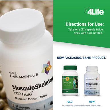 4Life Musculoskeletal Formula - Devil s Claw Turmeric Gotu Kola & Alfalfa for Bone Joint Muscle & Connective Tissue Health - Supports Muscle Repair & Immune Function - 60 Veggie Capsules