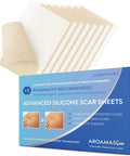 Aroamas Scar Silicone Scar Tape Softens and Flattens Scars From Surgery, Injury, Burns, C-Section, Scratch Marks Reusable Medical-Grade Silicone Scar Sheets For All Skin Types 3"X1.57", 8 Sheets