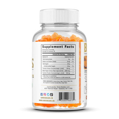 Boss Bears Turmeric Gummies (30 Servings, Ginger)