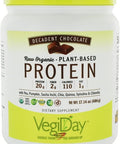 Natural Factors Raw Organic Vegan Protein Gluten Free Dairy Free NonGMO Decadent Chocolate 15 Servings 17 oz