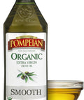 Pompeian Smooth Organic Extra Virgin Olive Oil - 16 fl oz | First Cold Pressed Olive Oil for Cooking - Smooth Taste for Sauteing, Stir-Frying, and Baking