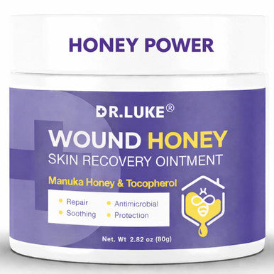 Dr. Luke Manuka Honey Wound Care: Medihoney Wound Gel For Minor Wounds & Skin Repair - Manuka Honey Medical Grade With Akkantoin 0.5% & Vitamin E - 2.82 Oz (80G)