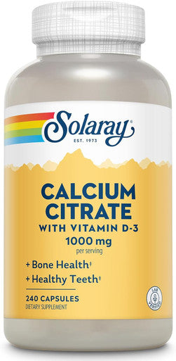Solaray - Calcium Citrate with Vitamin D-3, 1000mg, 240 Counts