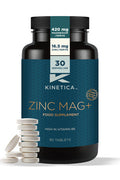 Kinetica Sports Zinc Mag+ | 420mg Magnesium 16.5mg Zinc 193 g Selenium & 4.8mg Vitamin B6/Serve 30 Servings/90 Capsule Pack | 3 Capsules/Day| Scientifically Formulated Blend| Promotes Healthy Sleep