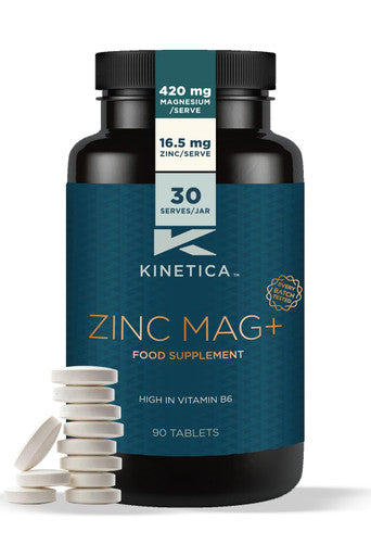 Kinetica Sports Zinc Mag+ | 420mg Magnesium 16.5mg Zinc 193 g Selenium & 4.8mg Vitamin B6/Serve 30 Servings/90 Capsule Pack | 3 Capsules/Day| Scientifically Formulated Blend| Promotes Healthy Sleep