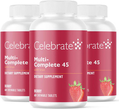 Celebrate Vitamins Multi-Complete Chewables, 45Mg Iron Daily Bariatric Multivitamin For Sleeve Gastrectomy And Gastric Bypass Surgery Patients Essential Vitamins & Minerals - Melon (60 Tablets)