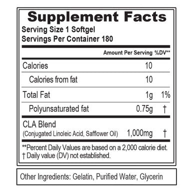 Evlution EVL CLA 1000, Conjugated Linoleic , Weight Loss Supplement, Metabolism Support, Stimulant-Free (180 Servings)
