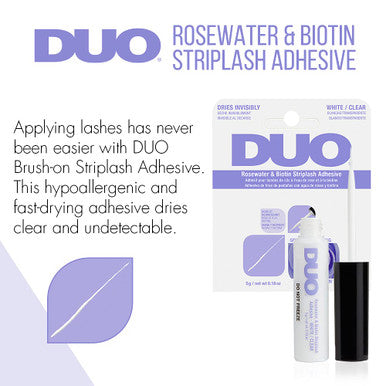 DUO Rosewater Biotin Striplash Adhesive Clear 5 g/net wt 0.18 oz 2Pack