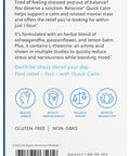 Quick Calm Mood Support Supplement with Ashwagandha, L-Theanine, and Passionflower for Rapid Stress Relief and Relaxation 60 Capsules