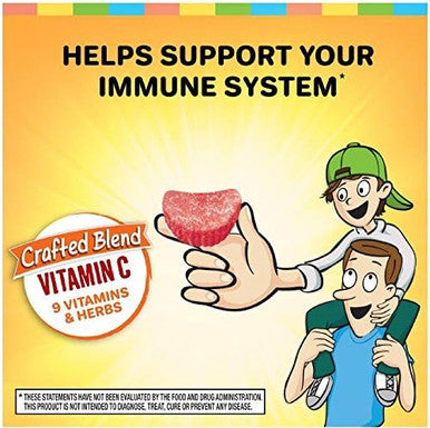 Airborne 500Mg Vitamin C + Zinc Immune Support Supplement Gummies For Kids Assorted Fruit Flavor Gluten Crafted Blend With Powerful Antioxidants Vitamins C & E 21 Gummies (6 Pack)