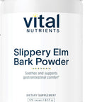 Vital Nutrients Slippery Elm Bark Powder | Herbal Leaky Gut Support | Vegan Gastrointestinal Support for Regular Bowel Movements | Gluten Dairy Soy | Non-GMO | 2500mg