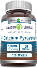 Amazing Nutrition Formulas Calcium Pyruvate 1500mg Per Serving 120 Capsules Supplement | Non-GMO | Gluten | Made in USA