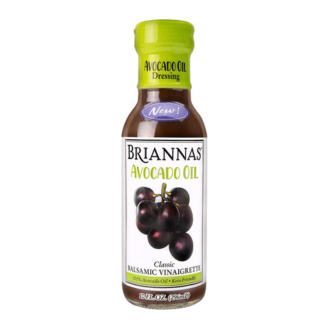 BRIANNAS - Avocado Oil Balsamic Vinaigrette Dressing - Nutrient Rich, Keto Friendly, Vegan Salad Dressing made with 100% Avocado Oil - 10 oz. Bottle