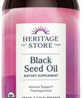Heritage Store Black Seed Oil Organic Cold Pressed Nigella Sativa Supplement with Thymoquinone Omega 3 6 9 Antioxidant Immune and Joint Support Vegan 16oz