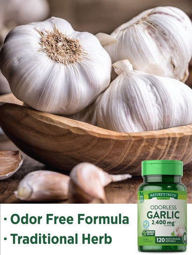 Nature's Truth Garlic 2,400 mg Odorless Supplements, 120 Count