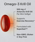 Sports Research Krill Oil Supplement with EPA DHA Omega 3 Phospholipids Astaxanthin from Antarctic Krill Highest Concentration of Krill Oil for Men Women 1000mg 120 Softgel Capsules