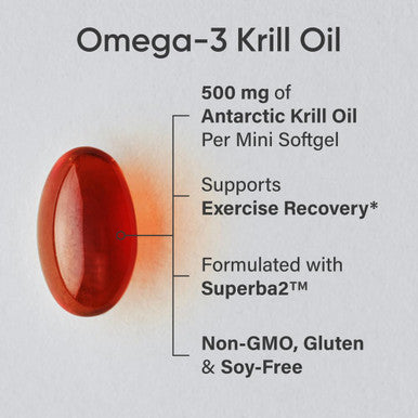Sports Research Krill Oil Supplement with EPA DHA Omega 3 Phospholipids Astaxanthin from Antarctic Krill Highest Concentration of Krill Oil for Men Women 1000mg 120 Softgel Capsules