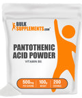 BulkSupplements Vitamin B5 Powder - Pantothenic 500mg - Acne Supplements - B5 Vitamins - Vitamin B5 Pantothenic - Acne Vitamins - Pantothenic (100 Grams - 3.5 oz)