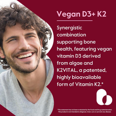 Bestvite Vegan Vitamin D3 5000 IU + Vitamin K2 100 mcg as MK-7 (120 Vegetarian Capsules) No Stearates Vegan Non GMO Gluten